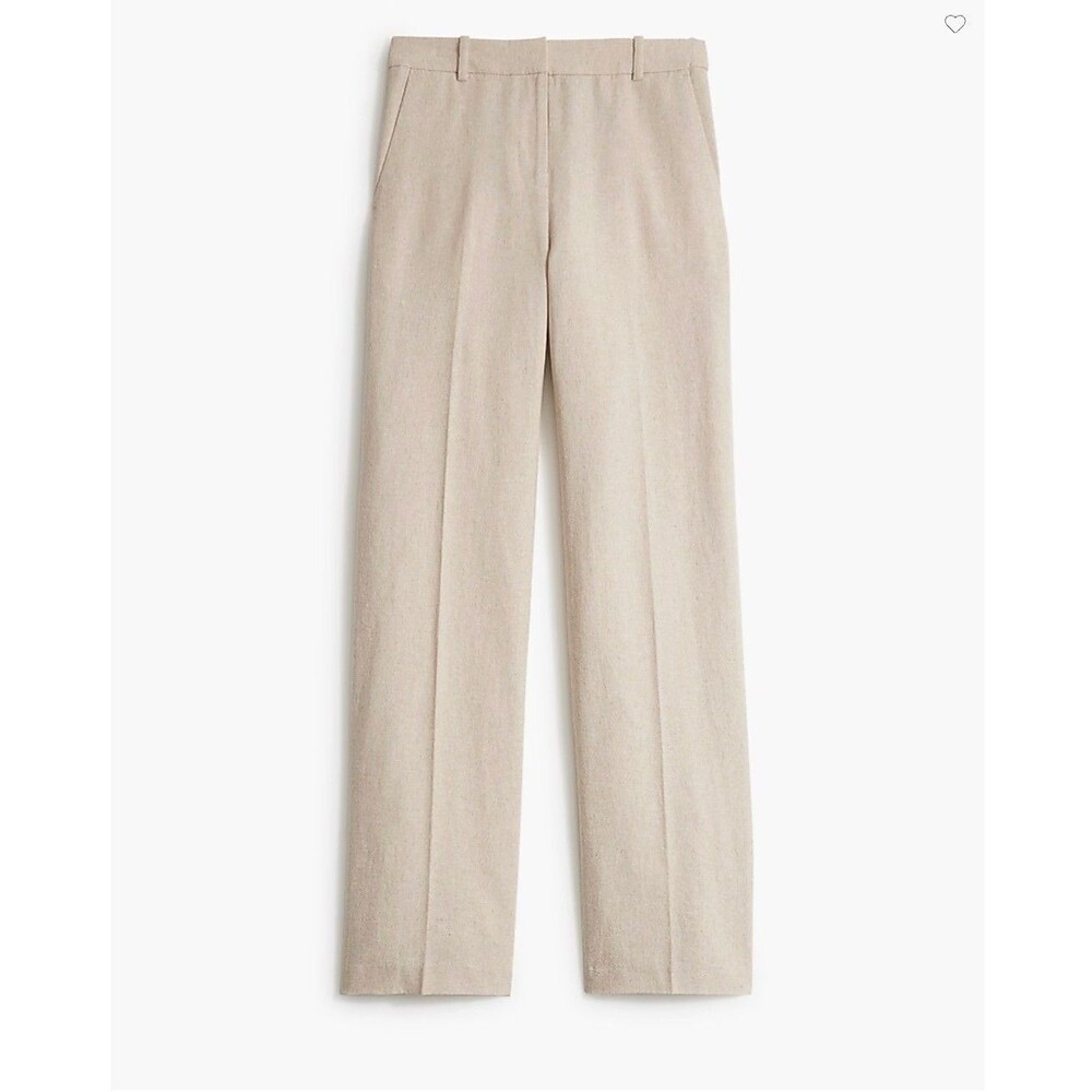J.CREW Linen-Blend Remy High-Rise Wide-Leg Pant 18 Yarn Dye Flax NWD B48